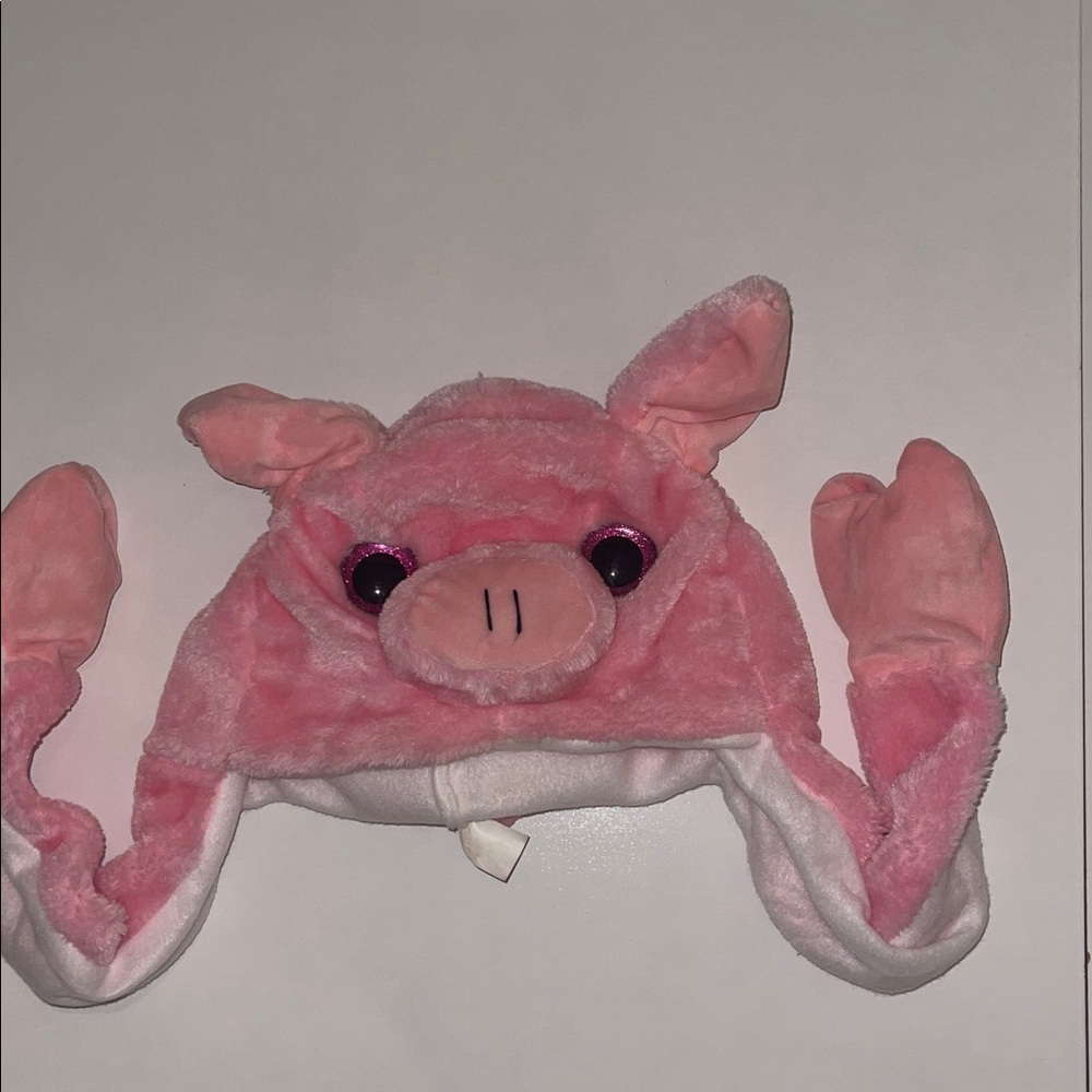 Action Critter Cap Pink Pig Plush Hat UNISEX